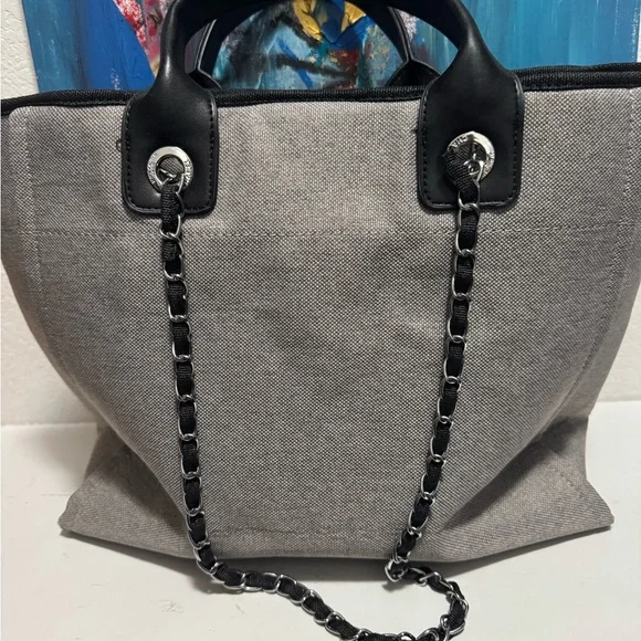 Gray Canvas Tote Bag - Picture 2 of 4
